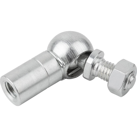 Kipp Angle Joint DIN71802 Left-Hand Thread, M05, Form:Cs With Retaining Clip, Steel Galvanized K0734.080511